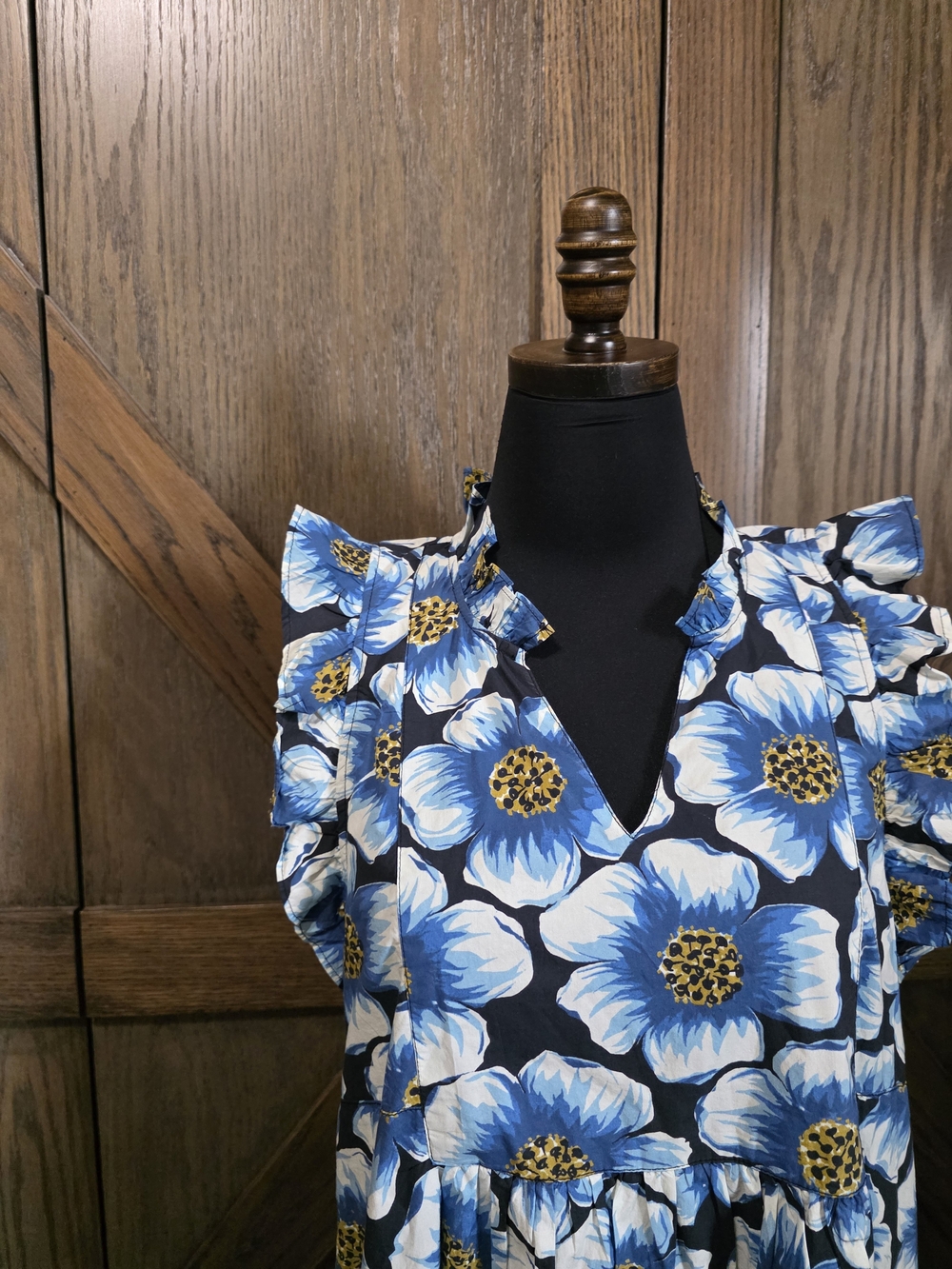 Sundance Blue White Floral Ruffle Sundress - Picture 2 of 3
